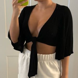 Front tie crop top